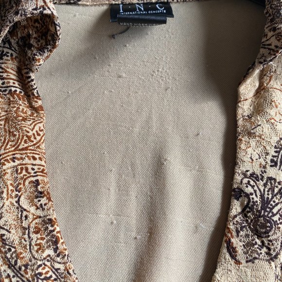 INC Button Down Lace Sleeve Top Size Small - Picture 3 of 3